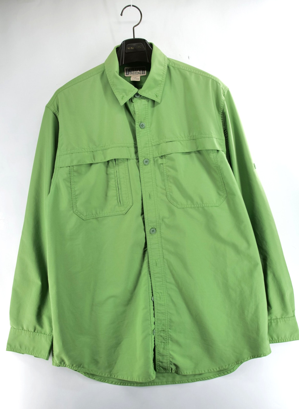 Duluth Trading Shirt Mens Large Tall Green Action Long Sleeve Vented Fishing